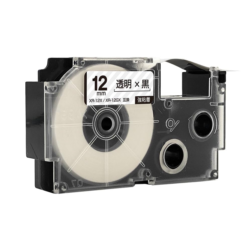カシオ テプラテープ XRシリーズ Amazon | 透明 9mm 12mm 18mm 互換 ネームランド テープ 黒文字